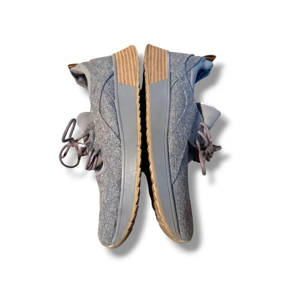 Dr. Scholl's Be Free Energy Sneakers Womens 7.5 Gray Wool Platform Wedge Comfort